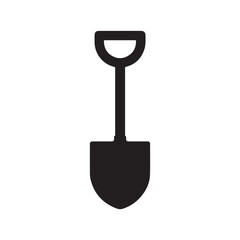 Shovel silhouette black and white vector icon