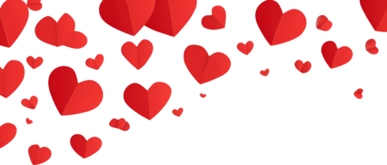 Romantic red paper heart illustration, symbol of love for valentine