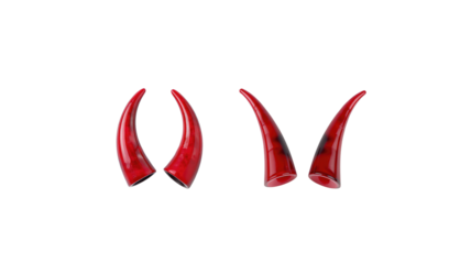 Red devil horns on transparent background png