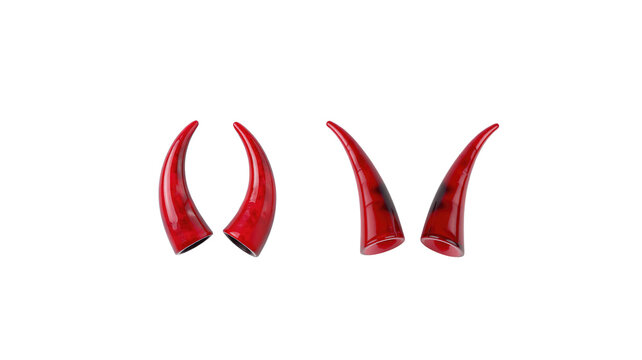 Red devil horns on transparent background png