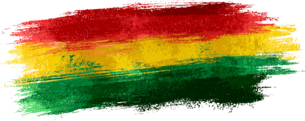 Patriotic painted watercolor flag of Bolivia, vibrant red yellow green