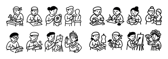 Naklejka premium Oriental Artisans Icons