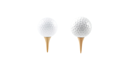 Golf ball on tee on transparent background png