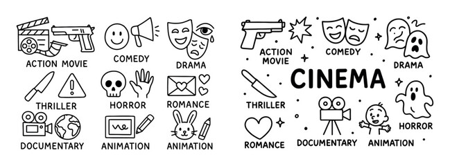 Cinema Genre Doodles