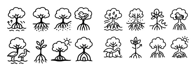 Mangrove Processes Doodle Grid