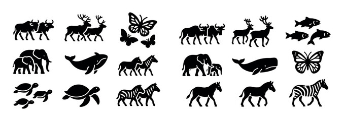 Obraz premium Animal Migration Icons