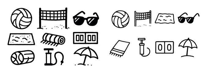 Beach Volleyball Doodles