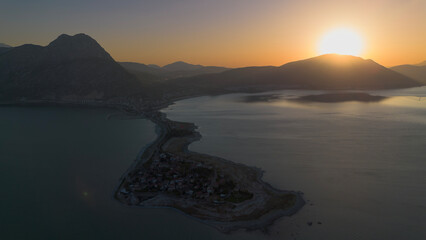 A piece of land formed within a tectonic lake. (Eğridir Gölü, Burdur). 
