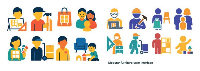 Fototapeta premium Modular Furniture Icons