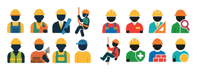 Fototapeta premium High-Rise Worker Icons