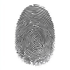 A fingerprint icon designed as a clipart element symbolizing security and identity verification in graphic design projects related to personal safety and digital protection