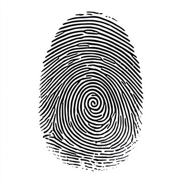 A fingerprint icon designed as a clipart element symbolizing security and identity verification in graphic design projects related to personal safety and digital protection