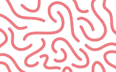 Pink Memphis abstract lines on a transparent background.