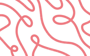 Pink wavy swirl abstract lines on a transparent background.