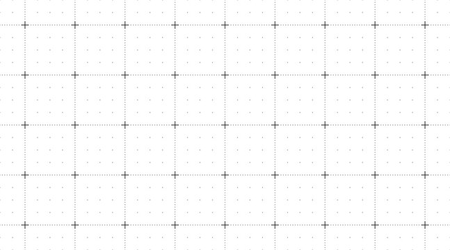 White background with a bright black line grid creating a square pattern. Blueprint background for technology, architecture, or infographic project concept. Blank grid paper sheet vector illustration