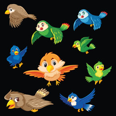 owl colorful owl cartoon owl cute owl flying owl animal illustration whimsical art fantasy birds bird characters illustrated owls vibrant colors,birds.