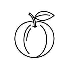 Red apple vector illustration with leaf icon