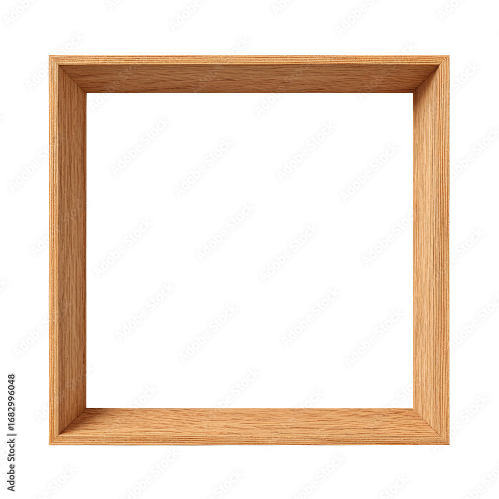 Aufkleber elevated aesthetic portrayal of an empty wooden cubical frame structure on a transparent setting