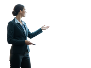 Corporate Workplace Photography Businesswoman Presents,  copy space