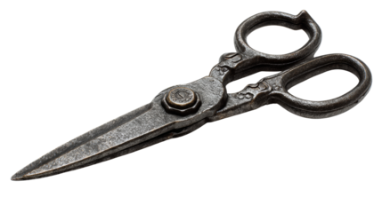 Vintage crafting instrument featuring intricate ornamental design in isolated transparent space