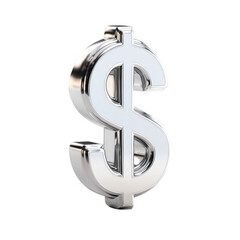 Shiny metallic dollar sign on black background