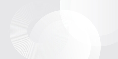 White geometric abstract background overlap layer on bright space with lines effect decoration. Modern graphic design element circles style concept for banner.