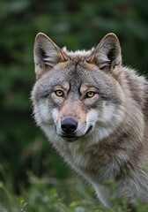 Wolf Portrait Looking at Camera