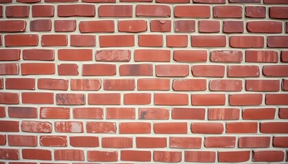 Obraz premium Timeworn red brick wall texture, aged surface, weathered facade, weathered, stone