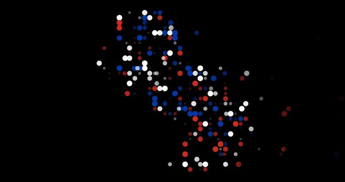 Digital Colored Dots Zooming to Form Paraguay Silhouette Effect