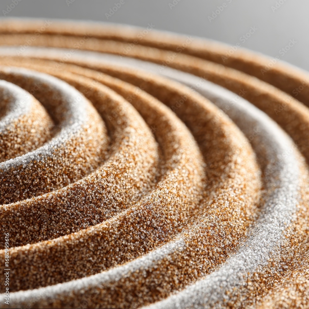 Poster abstract sandscape rhythmic ripple waves creating calming textures in natural tones for design use