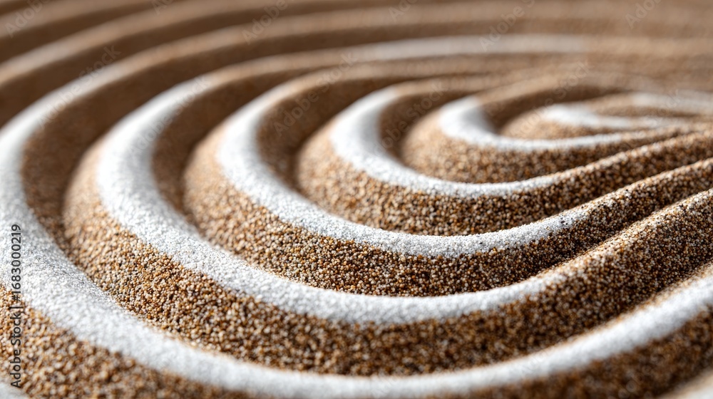 Aufkleber serene zen garden sands with gentle light and ripple patterns for a calming abstract background
