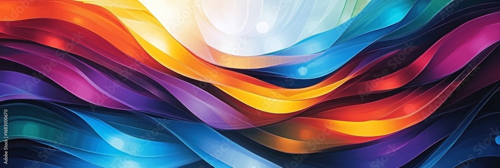 Poster dynamic energy flow an abstract composition of multicolored lines and vibrant interplay of hues
