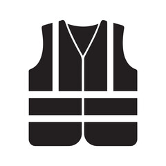 Safety vest silhouette black and white vector icon