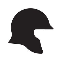 Helmet silhouette black and white vector icon