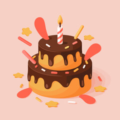 3d rendered illustration of a two tier design element