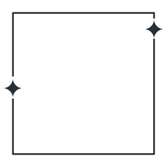 Elegant square frame with subtle diamond star accents, perfect for modern design projects
