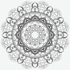 Vector illustration of an ornate round lace frame with a vintage floral ornament pattern border design