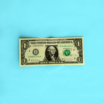 Dollar on a blue background.