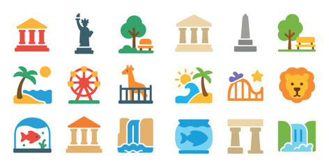 Colorful Tourism Icons