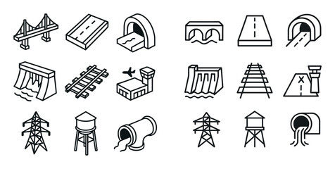Fototapeta premium 3D Construction Icons