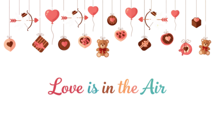 Love is in the Air – Valentine's Hanging Decor with Teddy Bears and Chocolates
