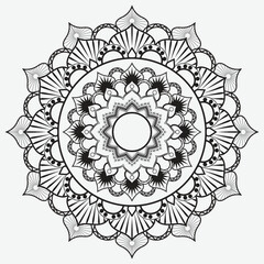 Round lace mandala ornamental floral design vector illustration