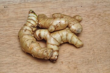 Fresh Galangal Root on Table