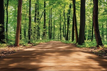 Fototapeta premium Wallpaper of forest nature trees path.