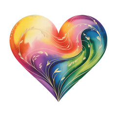Colorful heart art with floral accents symbolizing love and emotional connection
