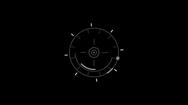 Aim simple   target hud dynamic animation on black bg. 4K