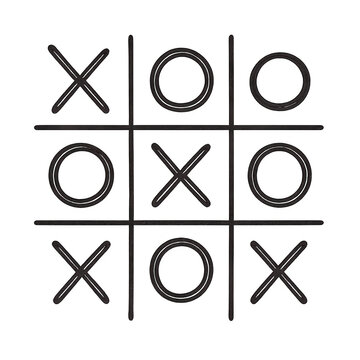Simple tic-tac-toe game board for educational materials or game-related blogs. 