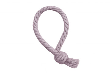 Pink rope creating a loop with a knot, isolated on a transparent background, ideal for creative projects
