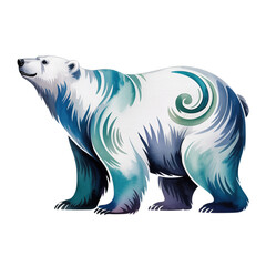Watercolor polar bear art for wildlife, conservation, and environmental themes