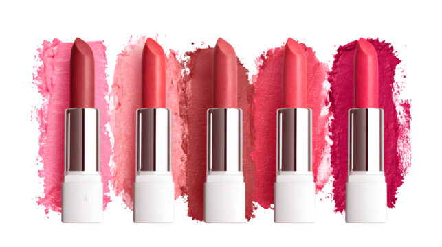 Assorted Lipstick Shades, isolated on transparent background